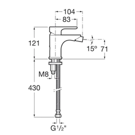 Griferia bidet monocomando L20 cromo Roca