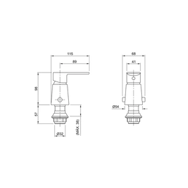 Griferia de bidet Monocomando Peirano Vera 70-180