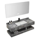 Vanitory Uhome con bacha estante y espejo led marmol gris RO-105-80