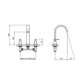 Griferia de lavatorio Peirano Sena cromo 60-163