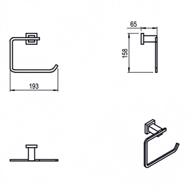Accesorio de baño Hidromet Geometry Toallero Aro Black 2843