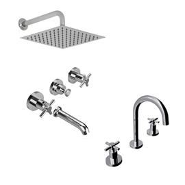 Griferia Hidromet Completa Triumph Lava Bañera c/TR D.cuadra