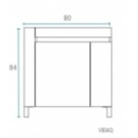 Mueble Schneider Aqua 80 Bco text V80AQTXB sin mesada