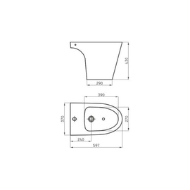 Bidet 3 agujeros negro Marina