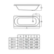 Casco de bañera Ferrum 140x70x37 atuel acrílico blanca ATU-BA-001-BL