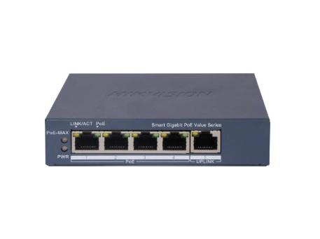 DS-3E1505P-EI/M Switch 4 Puertos PoE Giganit + 1 Uplink Gigabit. PoE Total 45w