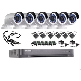 Kit 7216hqhi + 6 16d0t + conectores