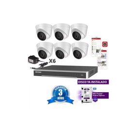 Kit Ip 7616 + 6 1323 + Fuente + Disco