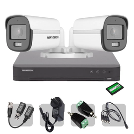 KIT HIKVISION DVR 4CH + 2 ColorVu + Disco 240SSD + FICHAS