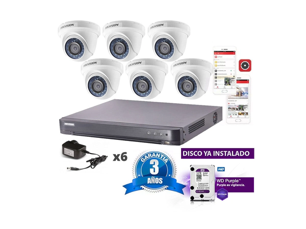 Kit Turbo 7208hqhi + 6 56d0t + Disco + Fuentes