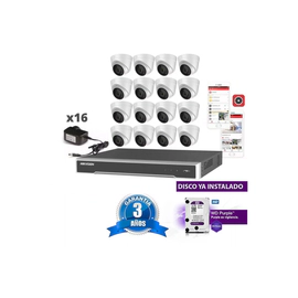 Kit Ip 7616 + 16 1323 + Fuente + Disco