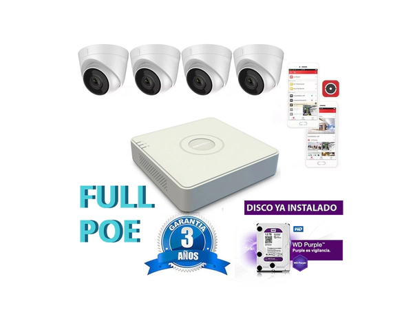 Kit Full Poe Ip 7108 + 4 1323 + Disco