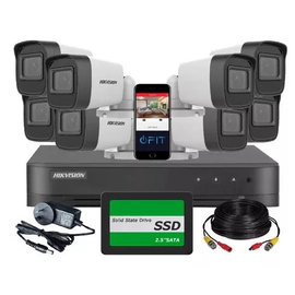 KIT HIKVISION DVR 8CH + 8 bullet + Disco 480SSD + CABLE
