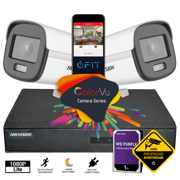 Kit 4CH + 2 Bullet Colorvu Ficha Disco