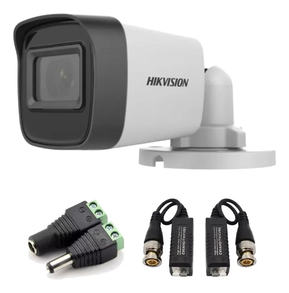 Kit Cámara de Seguridad Hikvision DS-2CE16D0T-EXIPF con Balun y Conectores