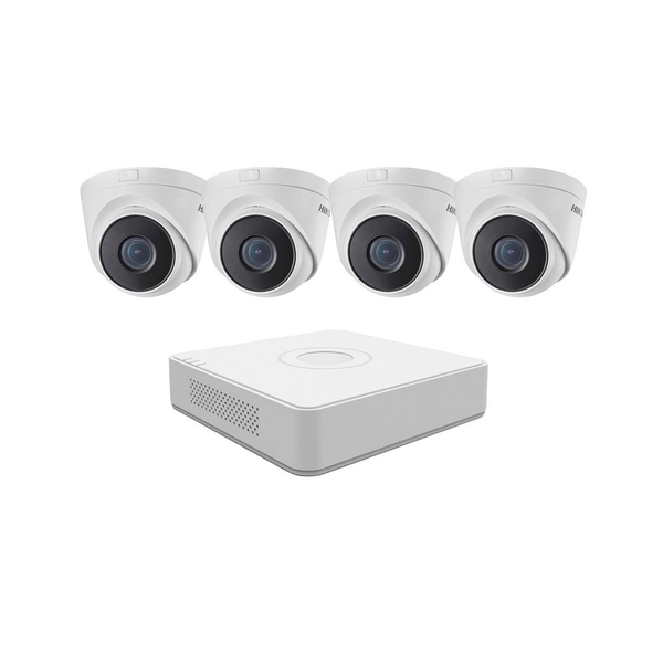 Kit Ip Full Poe Hikvision Nvr 8 Canales + 4 Mini Domo 2mp