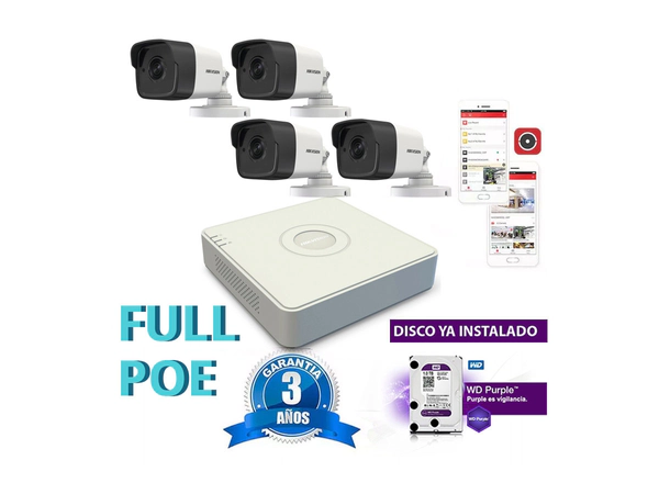 Kit Full Poe Ip 7108 + 4 1023 + Disco