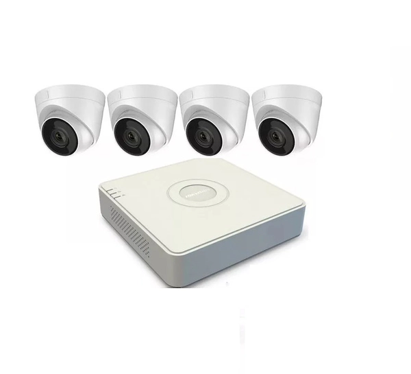 Kit IP NVR 7108 + 4 Cámaras 1323 + Fuente + Disco - Hikvision