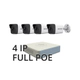 Kit IP NVR 7104 + 4 Cámaras 1023 Full PoE - Hikvision
