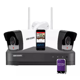 Kit DVR - Hikvision - 7204 - 2 Cámaras 1021G0IDW1 + Disco Duro 1TB