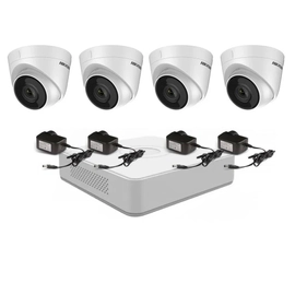 Kit IP NVR 7108 + 4 Cámaras 1323 + Fuentes - Hikvision