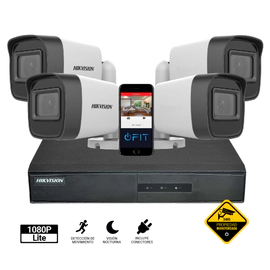 Kit Hikvision Dvr 8 Canales + 4 Bullet 1080P + Conec 1080p lite