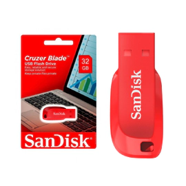 Pendrive USB Sandisk SDCZ50-032G-G35R Cruzer Blade 32GB Rojo