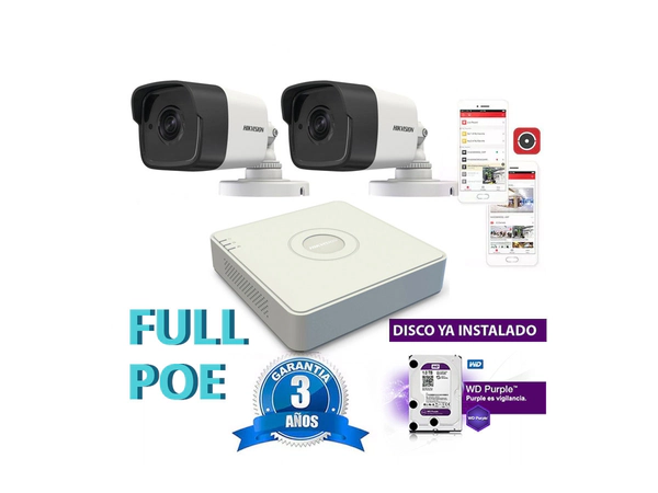 Kit Full Poe Ip 7108 + 2 1023 + Disco