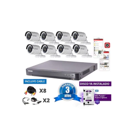 Kit Turbo 7208hqhi + 8 16d0t + Disco + Cable 20m