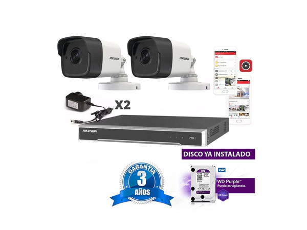 Kit Ip 7616 + 2 1023 + Fuente + Disco