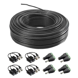 Kit Cable 100 metros + 4 balunes + 4 conectores pares