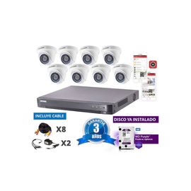 Kit Turbo 7216hqhi + 8 56d0t + Disco + Cable20m