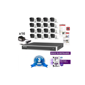 Kit Ip 7616 + 16 1023 + Fuente + Disco