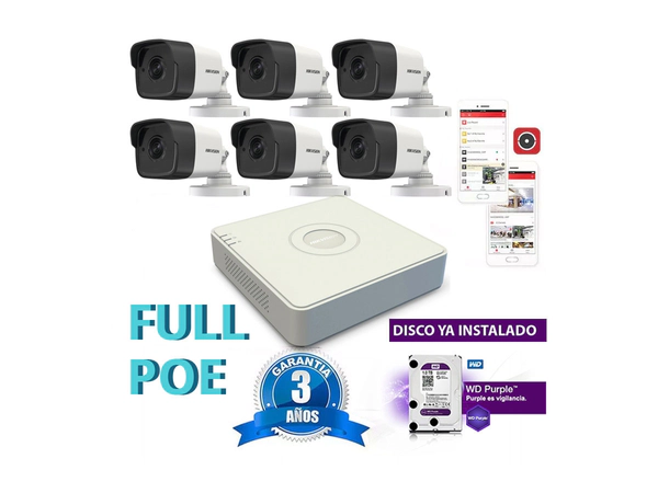 Kit Full Poe Ip 7108 + 6 1023 + Disco
