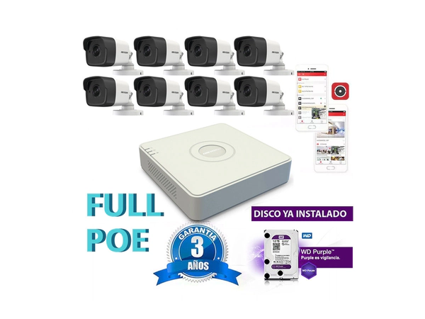 Kit Full Poe Ip 7108 + 8 1023 + Disco