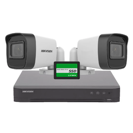 KIT HIKVISION DVR 4CH + 2 bullet + Disco 240SSD + FICHA
