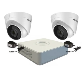 Kit IP NVR 7108 + 2 Cámaras 1323 + Fuente - Hikvision