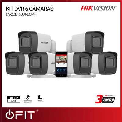 Kit Hikvision Camara Analogica 1080p x6u