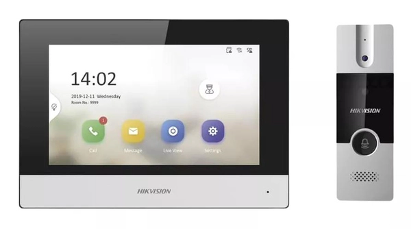 Kits Intercom - Hikvision - DS-KIS302-P - Pantalla de 7 pulgadas - Timbre con cá
