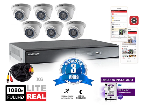 Kit Turbo 7216hghi + 6 56d0t cable20m + Disco1tb