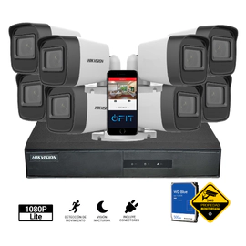 KIT HIKVISION DVR 8CH + 8 bullet 720p + Disco 500GB + Conec