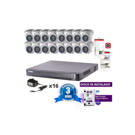 Kit Turbo 7216hqhi + 16 56d0t + Disco + Fuentes