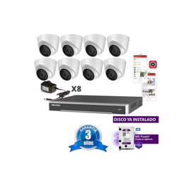 Kit Ip 7616 + 8 1323 + Fuente + Disco