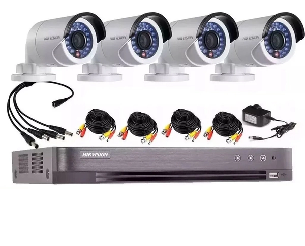 Kit DVR - Hikvision - 7216HQHI - 4 Cámaras 16D0T + Cableado CCTV