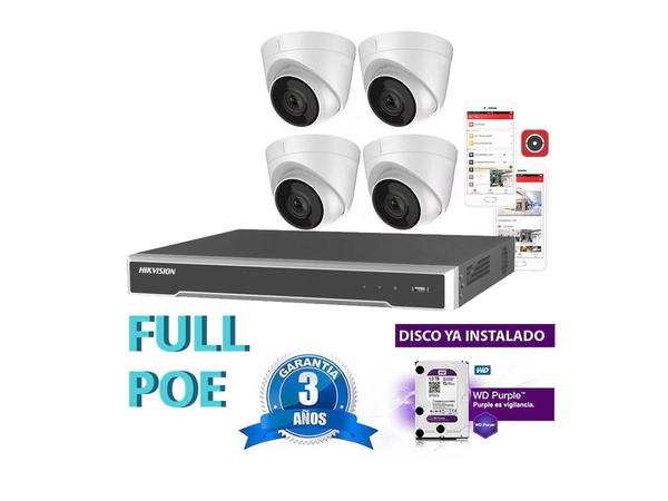 Kit Full Poe Ip 7616 + 4 1323 + Disco