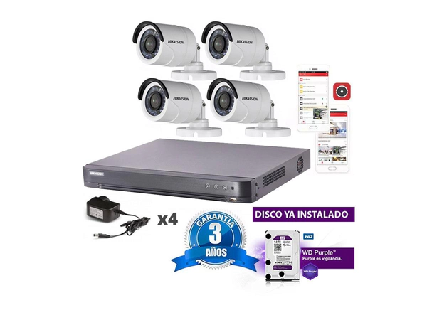 Kit Turbo 7204hqhi + 4 16d0t + Disco + Fuente