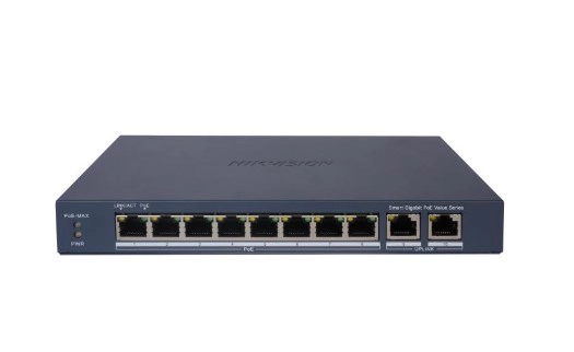 DS-3E1510P-EI/M Switch 8 Puertos PoE Gigabit + 2 Uplink Gigabit.