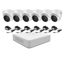 Kit IP NVR 7108 + 6 Cámaras 1323 + Fuentes - Hikvision