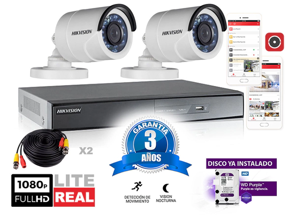 Kit Turbo 7208hghi + 2 16d0t cable20m + Disco1tb