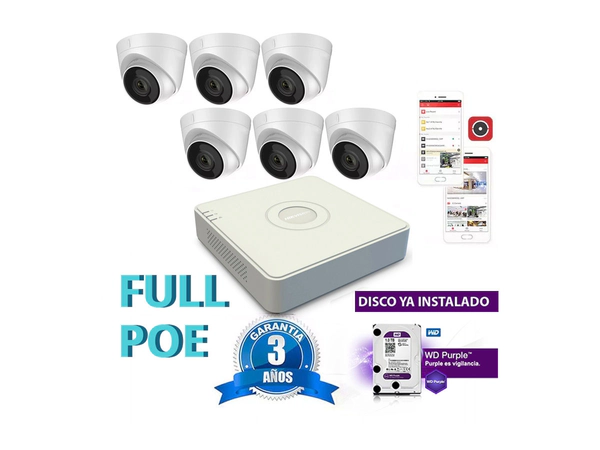 Kit Full Poe Ip 7108 + 6 1323 + Disco